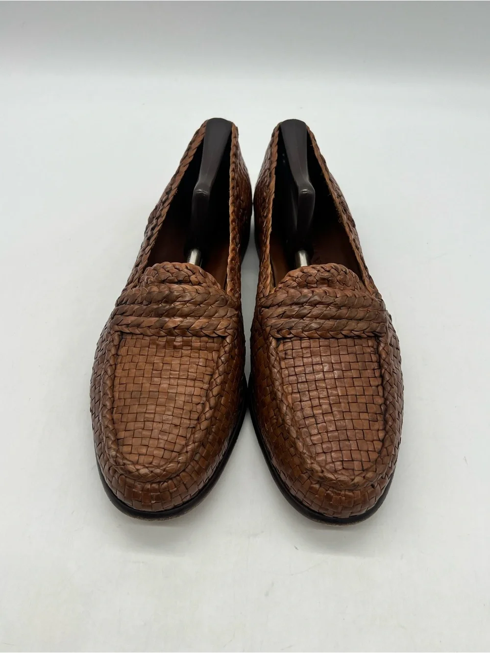 Cole Haan Men’s Sz 12M Brown Leather Woven Casual Loafers Dress Shoes.